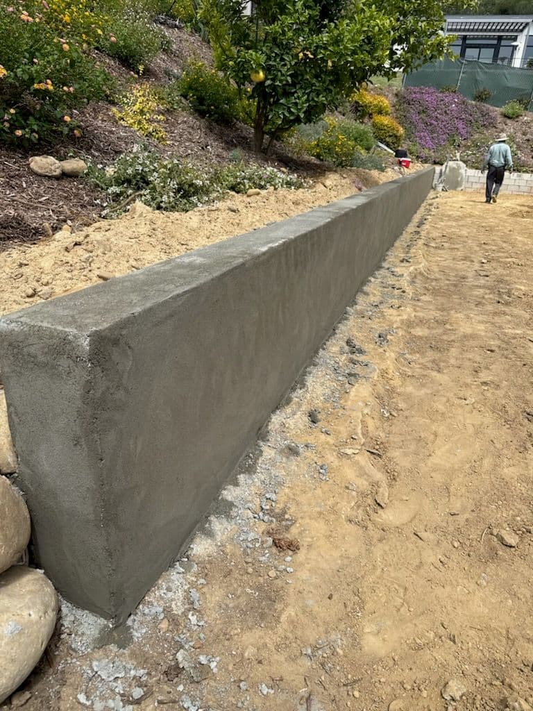 Durable Retaining Wall for Landscaped Slope image