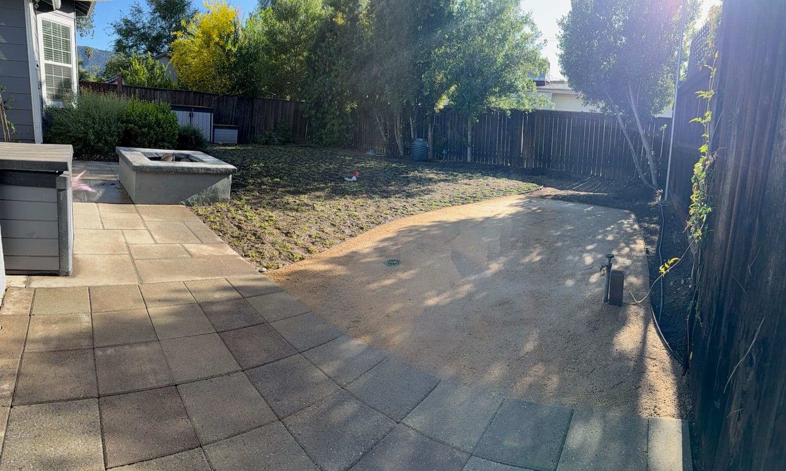 Gallery photos for Backyard Paver Patio and Fire Pit Hardscape Install: Image #1